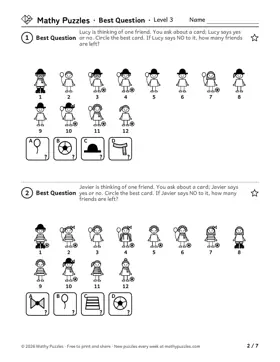 Best Question, Level 3: a page from the free set