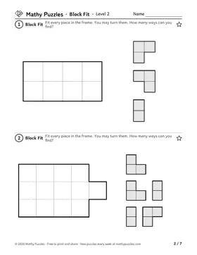 Block Fit, Level 2: a page from the free set