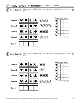 Code Detective, Level 3: a page from the free set