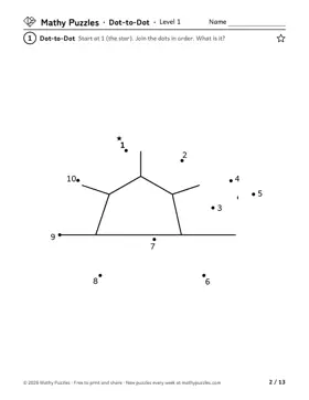 Dot-to-Dot, Level 1: a page from the free set