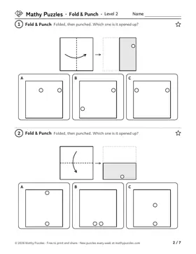 Fold & Punch, Level 2: a page from the free set