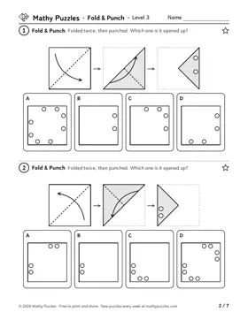 Fold & Punch, Level 3: a page from the free set