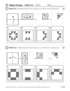 Fold & Punch, Level 4: a page from the free set