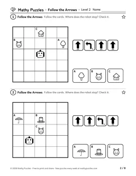 Follow the Arrows, Level 2: a page from the free set