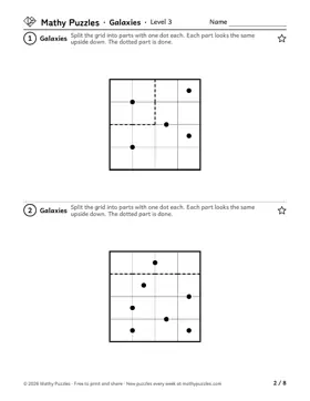 Galaxies, Level 3: a page from the free set