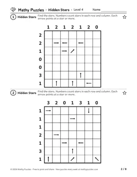 Hidden Stars, Level 4: a page from the free set