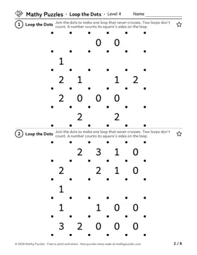 Loop the Dots, Level 4: a page from the free set