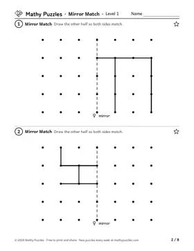 Mirror Match, Level 1: a page from the free set