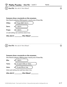 One Fib, Level 3: a page from the free set
