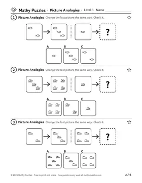Picture Analogies, Level 1: a page from the free set