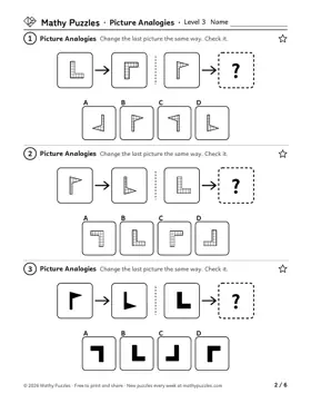 Picture Analogies, Level 3: a page from the free set