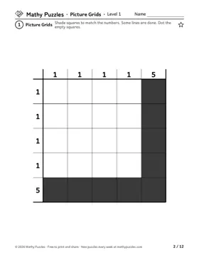 Picture Grids, Level 1: a page from the free set