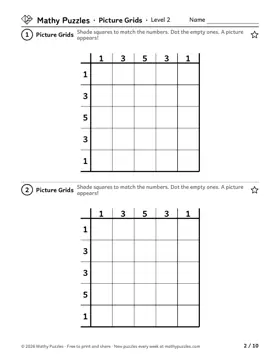 Picture Grids, Level 2: a page from the free set