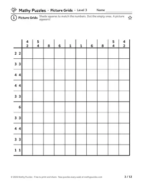 Picture Grids, Level 3: a page from the free set