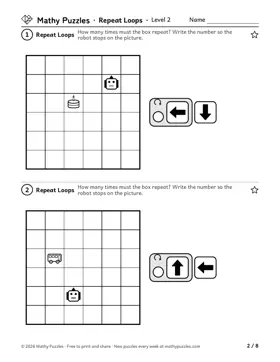 Repeat Loops, Level 2: a page from the free set