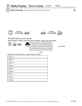 River Crossing, Level 3: a page from the free set