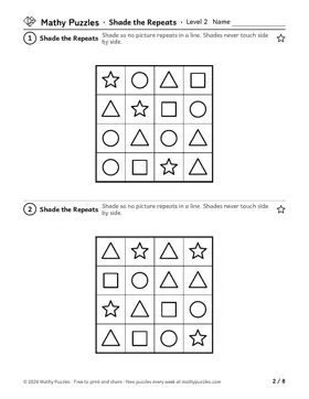 Shade the Repeats, Level 2: a page from the free set