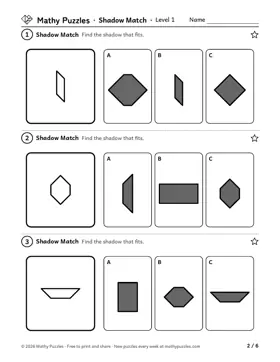Shadow Match, Level 1: a page from the free set