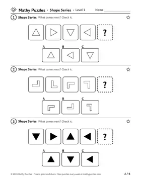 Shape Series, Level 1: a page from the free set