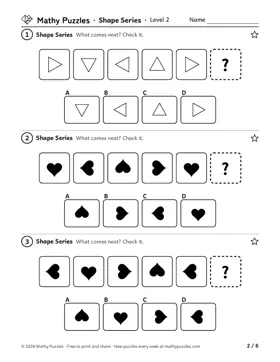 Shape Series, Level 2: a page from the free set