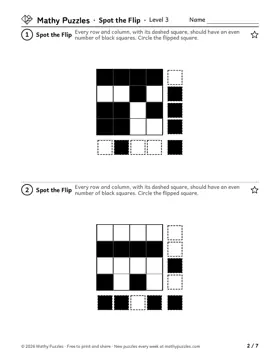 Spot the Flip, Level 3: a page from the free set