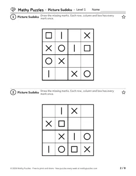Sudoku, Level 1: a page from the free set