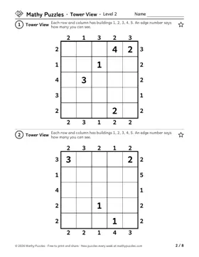 Tower View, Level 2: a page from the free set