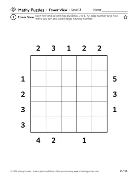 Tower View, Level 3: a page from the free set