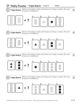 Triple Match, Level 2: a page from the free set