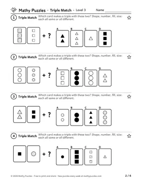 Triple Match, Level 3: a page from the free set