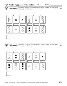 Triple Match, Level 4: a page from the free set