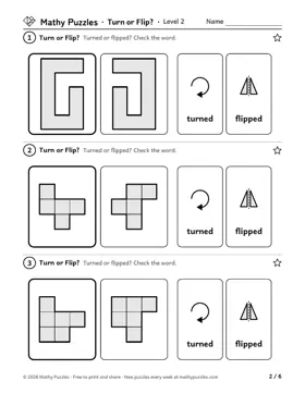 Turn or Flip?, Level 2: a page from the free set