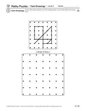 Twin Drawings, Level 2: a page from the free set