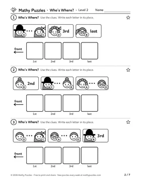 Who's Where?, Level 2: a page from the free set