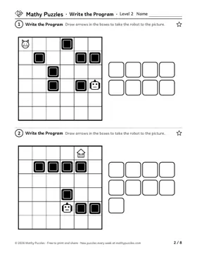 Write the Program, Level 2: a page from the free set